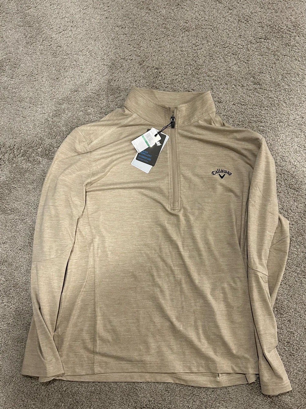 Callaway Men's Tan Quarter-Zip Performance Sweater